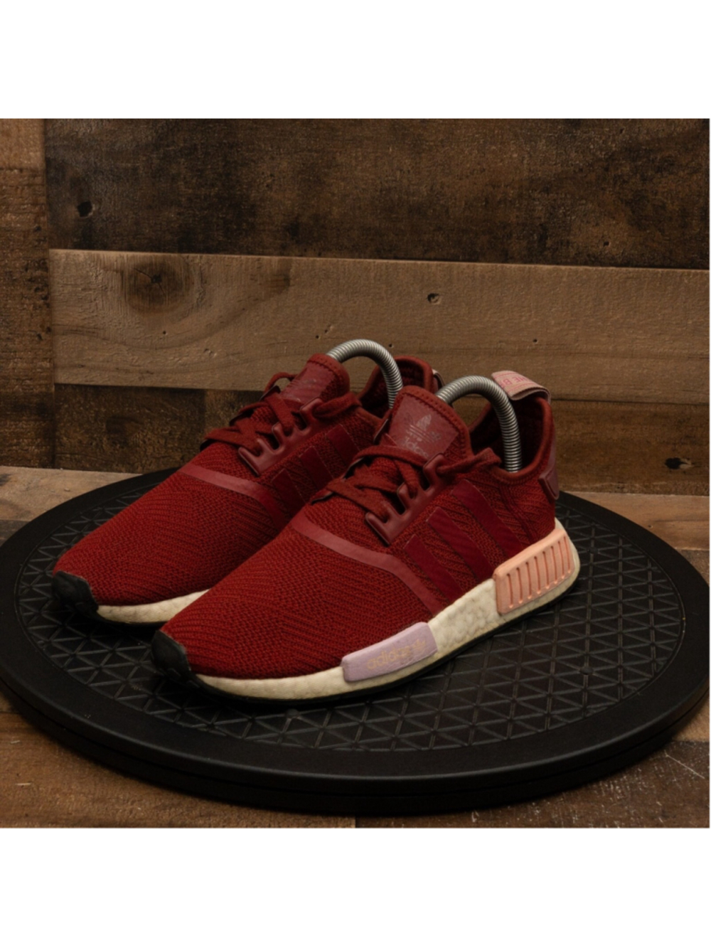 ADIDAS NMD R1 WOMENS ATHLETIC SHOES RED PINK RUNNING GYM TRAINING LOW SIZE 7.5
